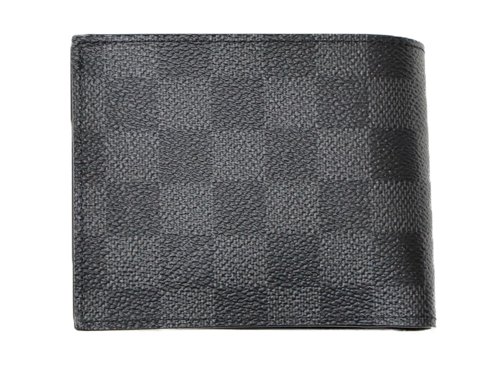 Louis Vuitton Bi fold Damier Wallet Black NM Marco Graphite Portefeuille Black